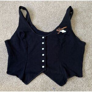 Harley Davidson vintage 1990 Holoubek ladies vest Size Large Black With Snaps